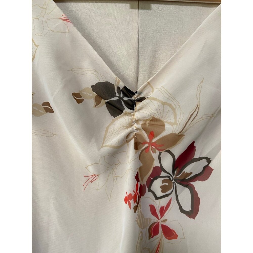 Y2K‎ Inspired FLP Women's Cream Floral Midi Flutter Sleeve Dress Size 16 - Picture 5 of 11